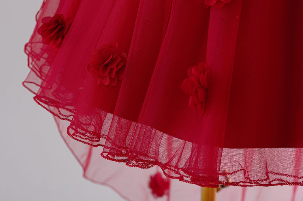 Flora Tulle Flower Cape Dress – Red Fairy Princess Birthday