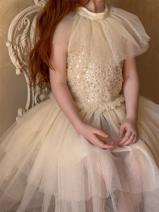Sierra Champagne Sequin Tulle Dress