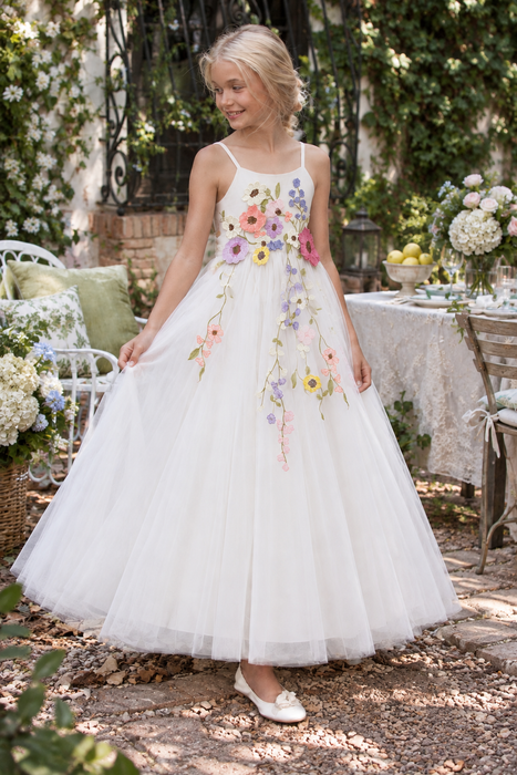 Floral Embroidered Maxi Year 6 Graduation Dress for Girls