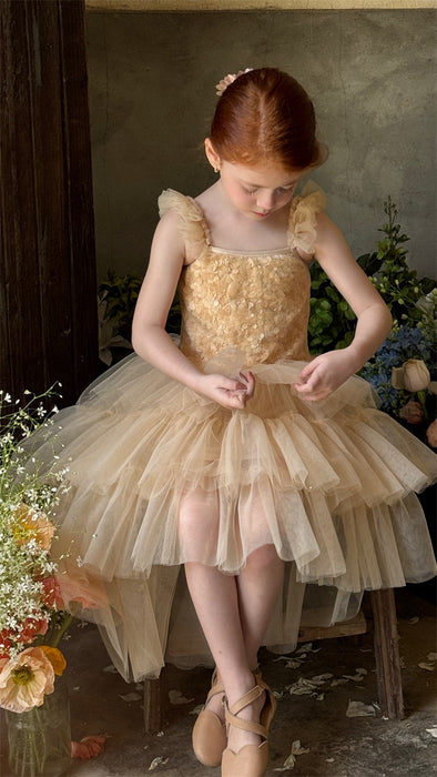 Julie Sequin Lace Tulle Dress – Layered Flower Girl Party