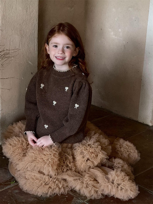 Chocolate Bow Knit PRE ORDER TWO WEEKS