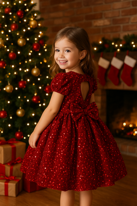 Scarlett Christmas Red Sequins Dress (PRE ORDER)