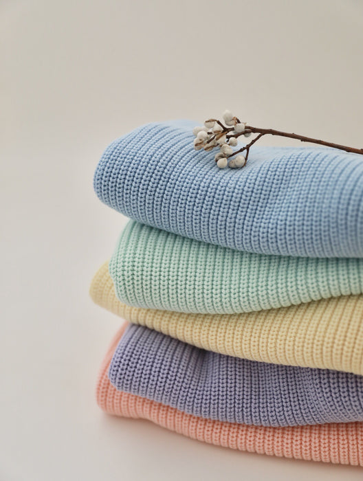 Noa Cotton Knit Sweater – Pastel Unisex Layering