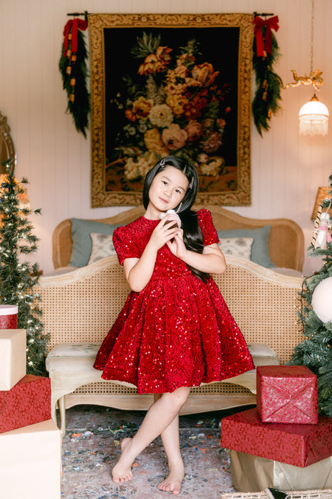 Scarlett Christmas Red Sequins Dress