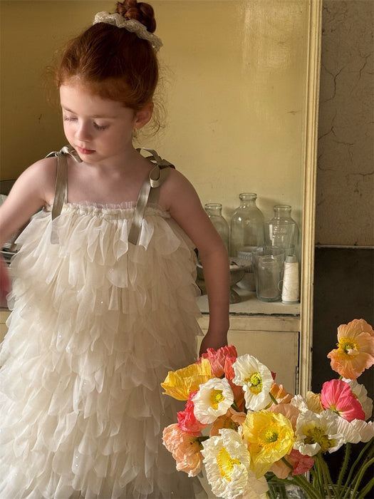 Petal Organza A-line Dress – Flower Girl Birthday Outfit
