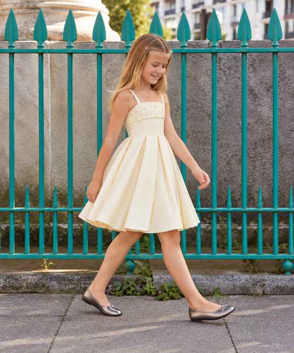 Pearl Satin Year 6 Graduation Dress for Girls