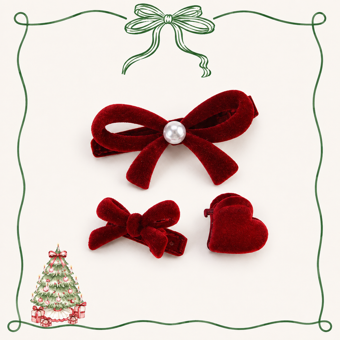 Christmas Mini Hair Clips for Girls Set A
