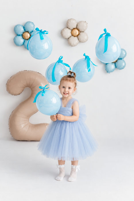 Lydia Bow Blue Tutu Dress