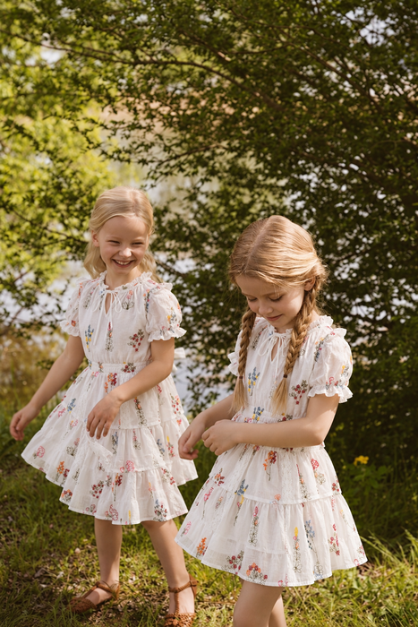 Elodie Floral Ramie Embroidery Dress