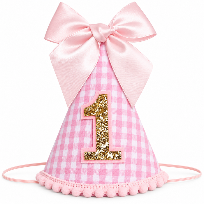 Pink Bow Birthday Hat