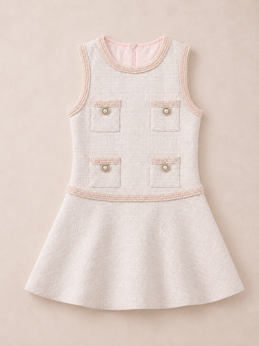 Paris Pink Tweed Dress (PRE ORDER ETA SEP)