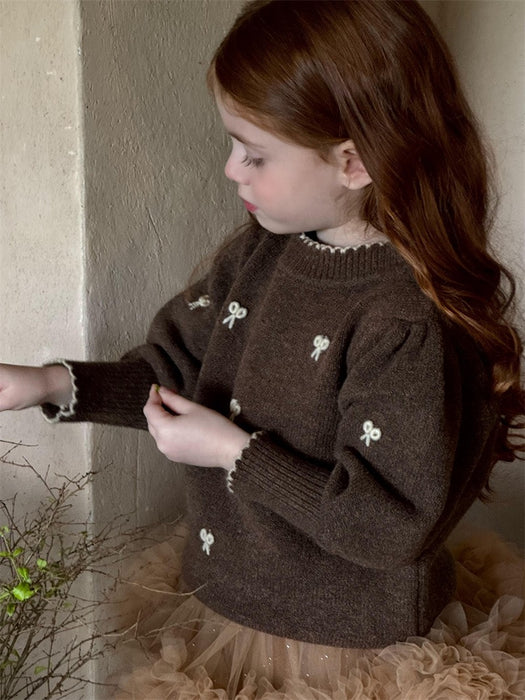 Chocolate Bow Knit PRE ORDER TWO WEEKS