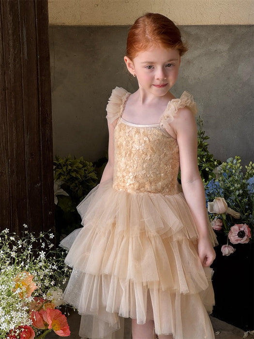 Julie Sequin Lace Tulle Dress – Layered Flower Girl Party