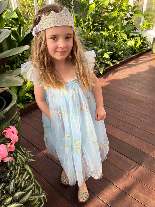 Amelia Floral Embroidered Tulle Dress