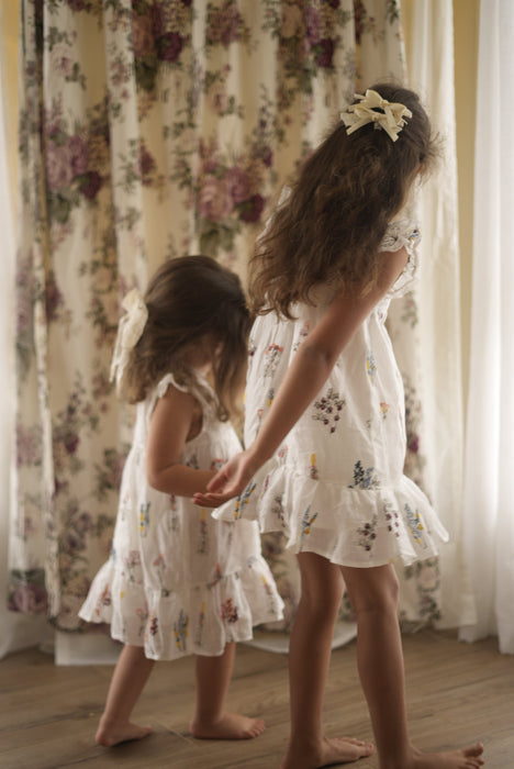 Rosalie Ivory Floral Embroidery Dress