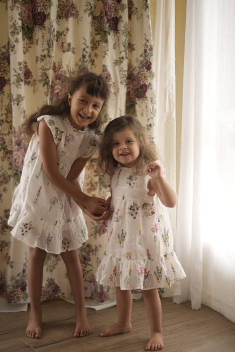 Rosalie Ivory Floral Embroidery Dress