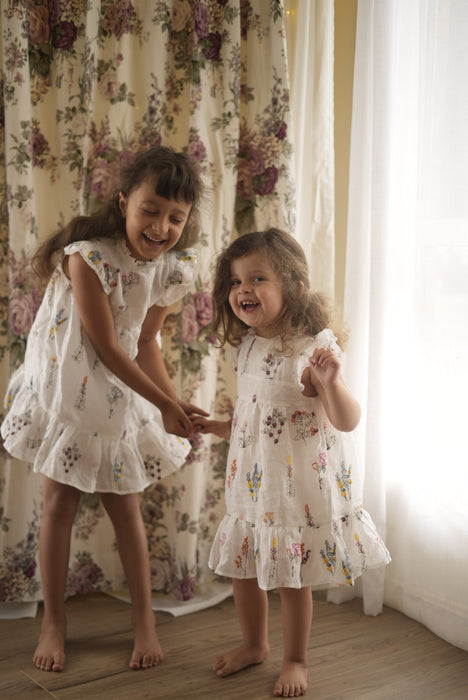 Rosalie Ivory Floral Embroidery Dress