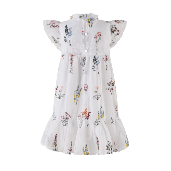 Rosalie Ivory Floral Embroidery Dress