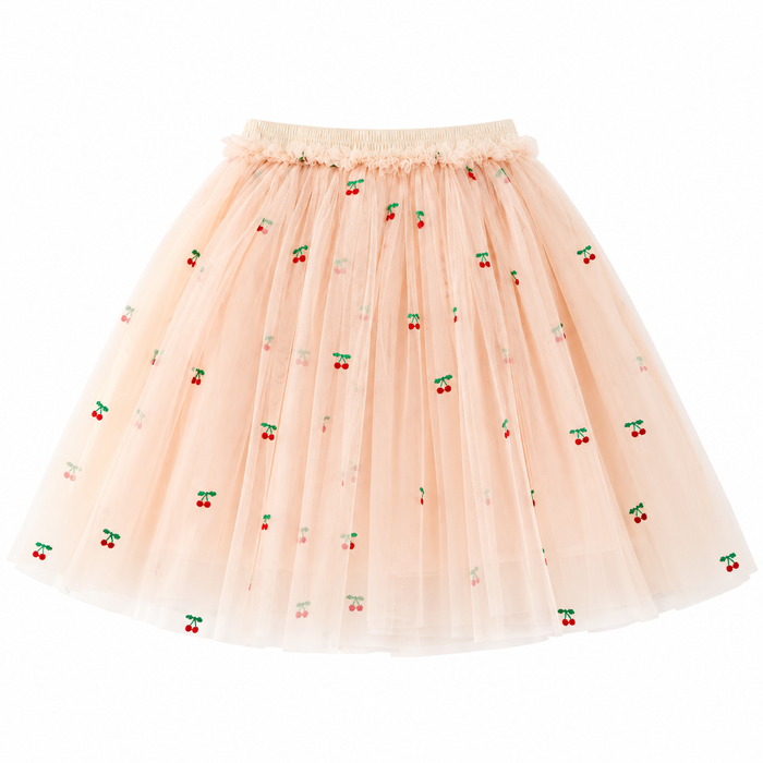 Pink Cherry Tulle Skirt for Girls
