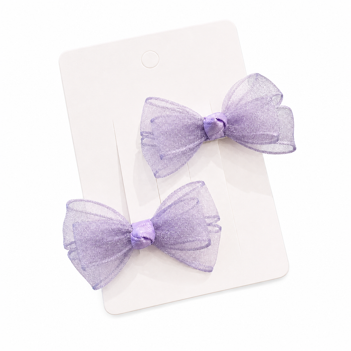 Lilac Mesh Hair Bow