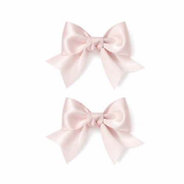Pale Pink Bow Hair Clips for Girls