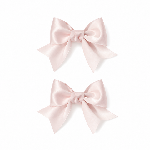 Pale Pink Bow Hair Clips for Girls