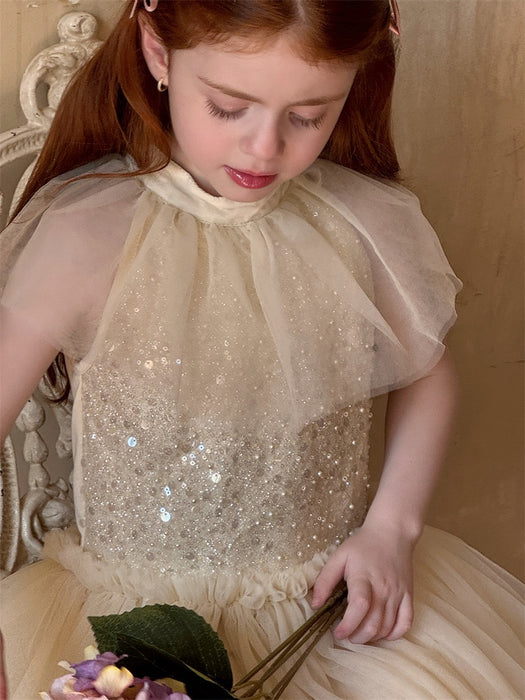 Sierra Champagne Sequin Tulle Dress