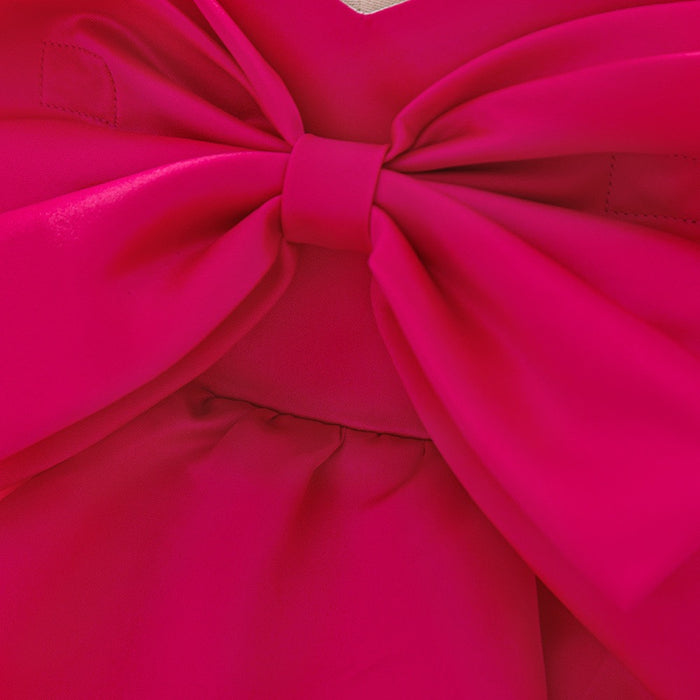 Betty Satin Tulle Dress – Neon Pink Princess Party Outfit