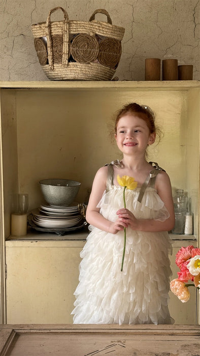 Petal Organza A-line Dress – Flower Girl Birthday Outfit