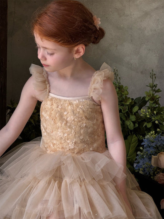 Julie Sequin Lace Tulle Dress – Layered Flower Girl Party