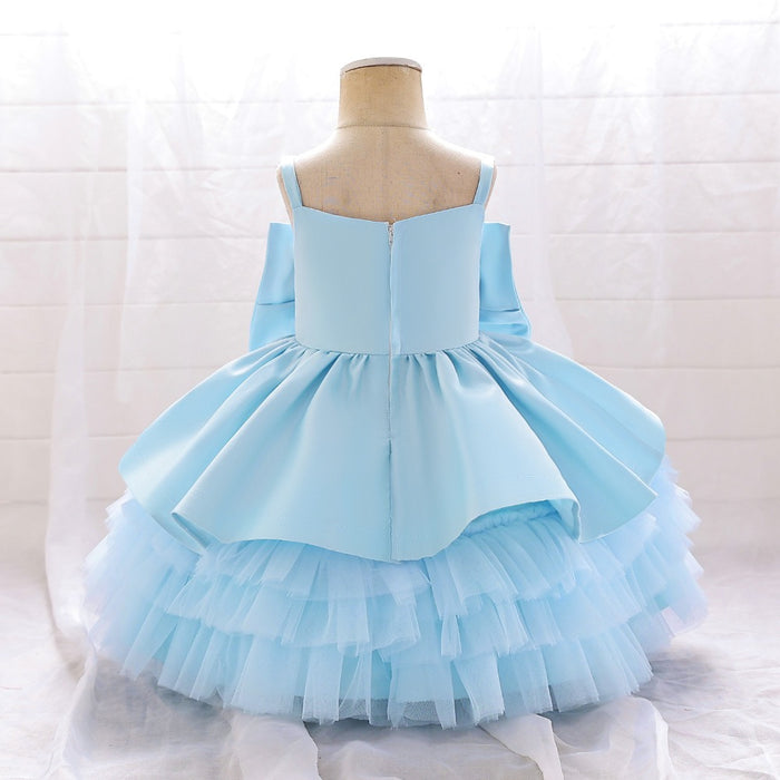 Betty Satin Tulle Dress – Blue Princess Party Outfit