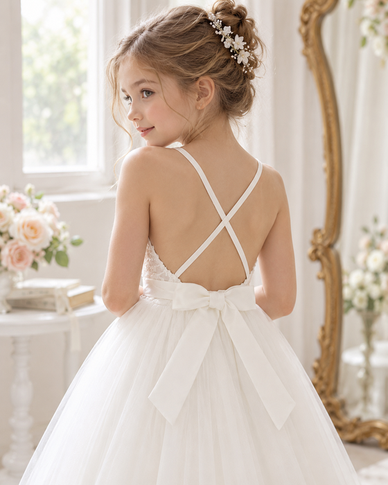 Floral Embroidered Maxi Year 6 Graduation Dress for Girls