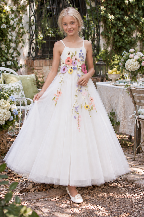Floral Embroidered Maxi Year 6 Graduation Dress for Girls