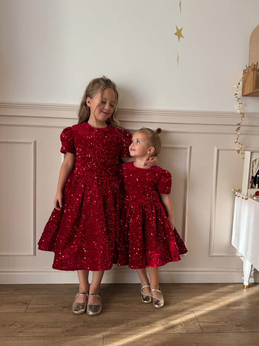 Scarlett Christmas Red Sequins Dress