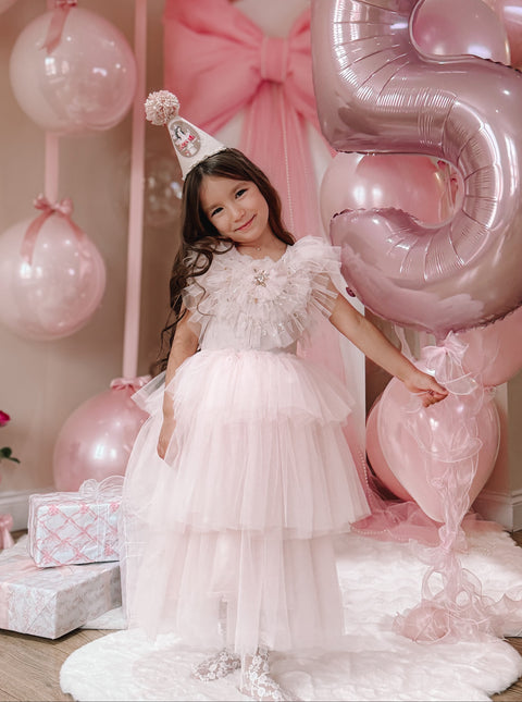Anais Pink Layered Tutu Birthday Dress(PRE ORDER MID OCT)
