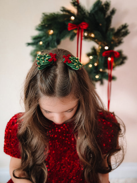 Christmas Tree Hair Clips for Girls