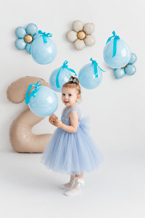 Lydia Bow Blue Tutu Dress
