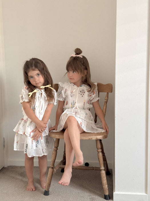 Elodie Floral Ramie Embroidery Dress