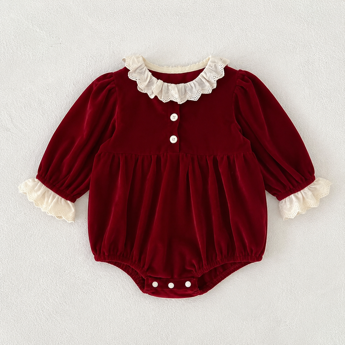 Noelle Ruffle Christmas Baby Romper
