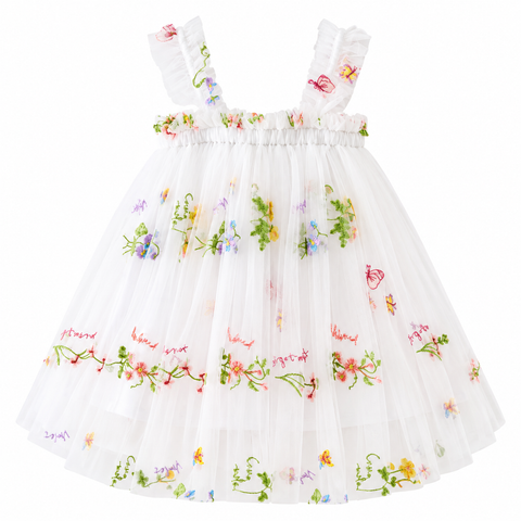 White Baby Floral Dress – Newborn & Infant Tulle Dress