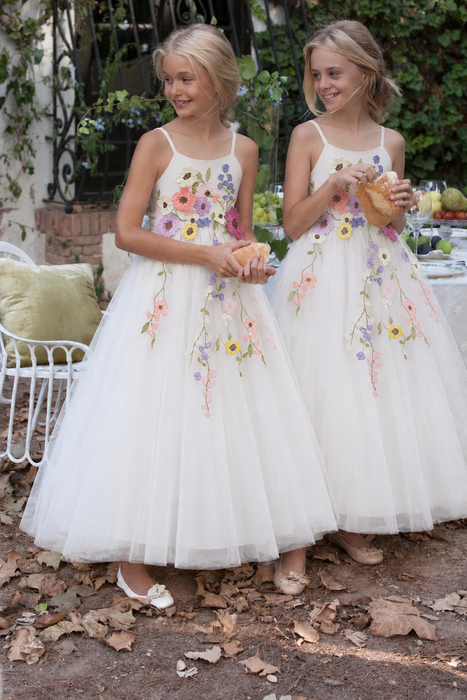 Floral Embroidered Maxi Year 6 Graduation Dress for Girls