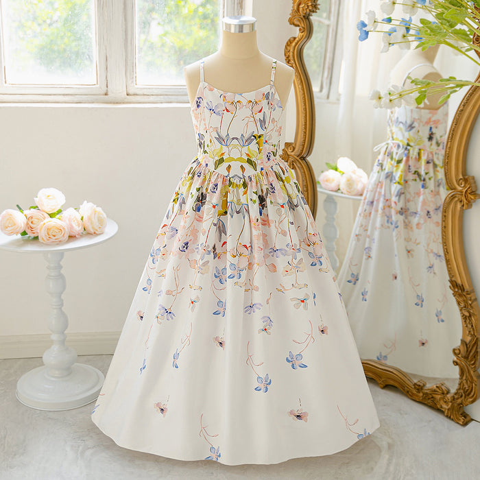 Floral Maxi Year 6 Graduation Dress for Girls