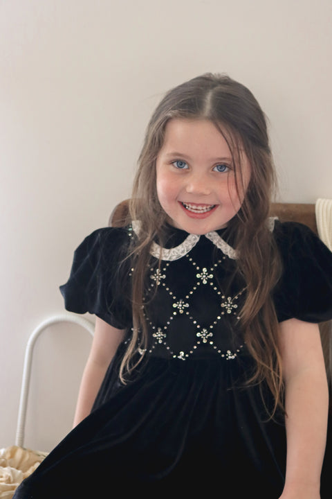 CLEARANCE Black Velvet Girl Dress – Formal Wear