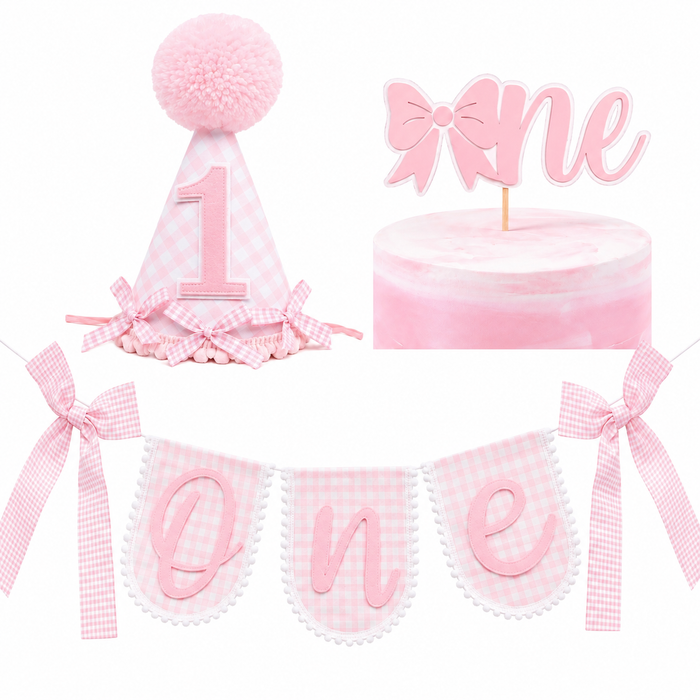 Pink ONE Highchair Banner